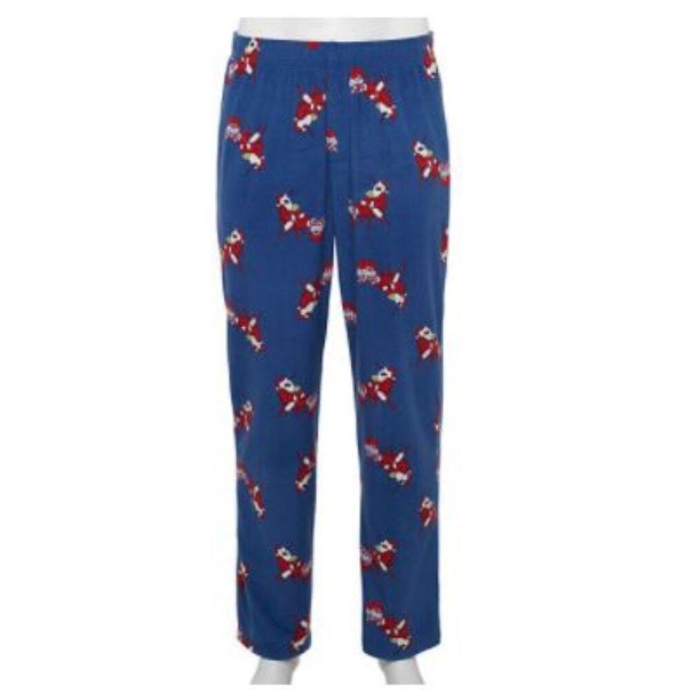 Croft & Barrow Pajama Pant Santa Blue Large
